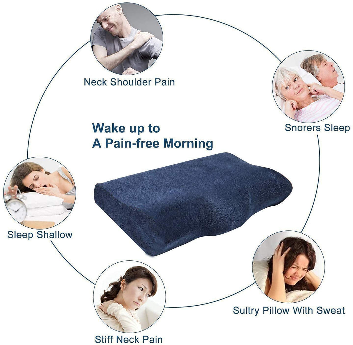 Memory Foam Pillow for Neck Pain Relief, Adjustable Ergonomic Cervical Pillow - DropSells