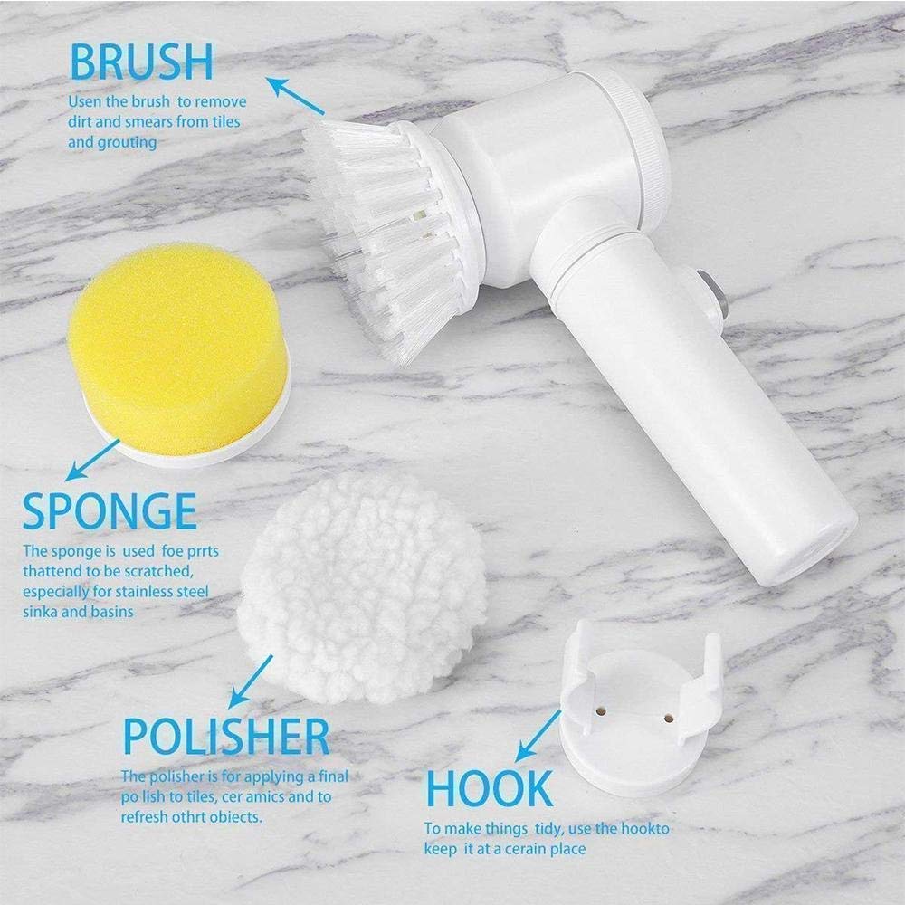 Electric Cleaning Brush, Electric Rotary Cleaning Brush with 3 Brush Heads - DropSells