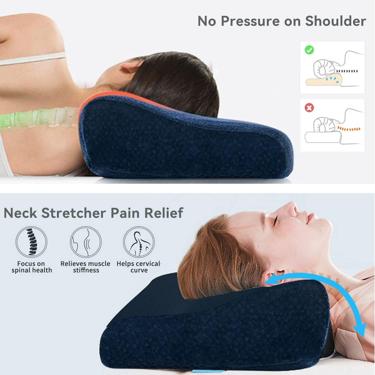 Memory Foam Pillow for Neck Pain Relief, Adjustable Ergonomic Cervical Pillow - DropSells