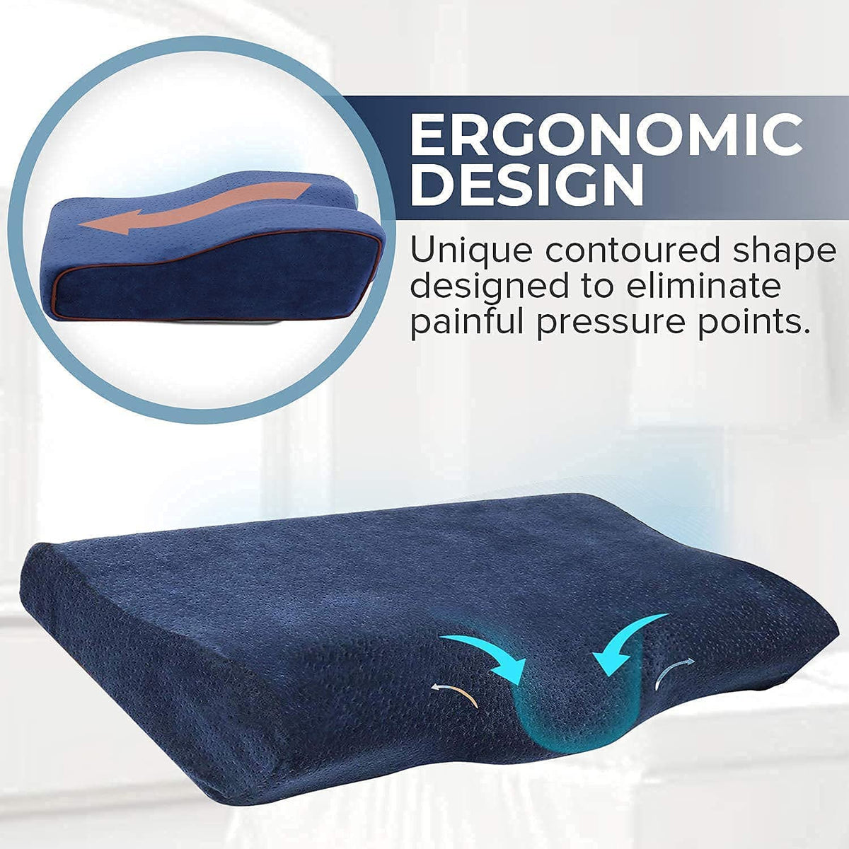 Memory Foam Pillow for Neck Pain Relief, Adjustable Ergonomic Cervical Pillow - DropSells