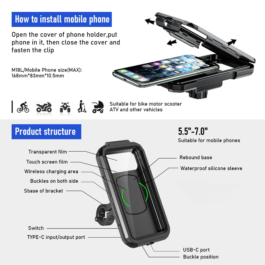Phone Holder for Bike Outdoor Waterproof Phone Mount 360° Rotation - DropSells